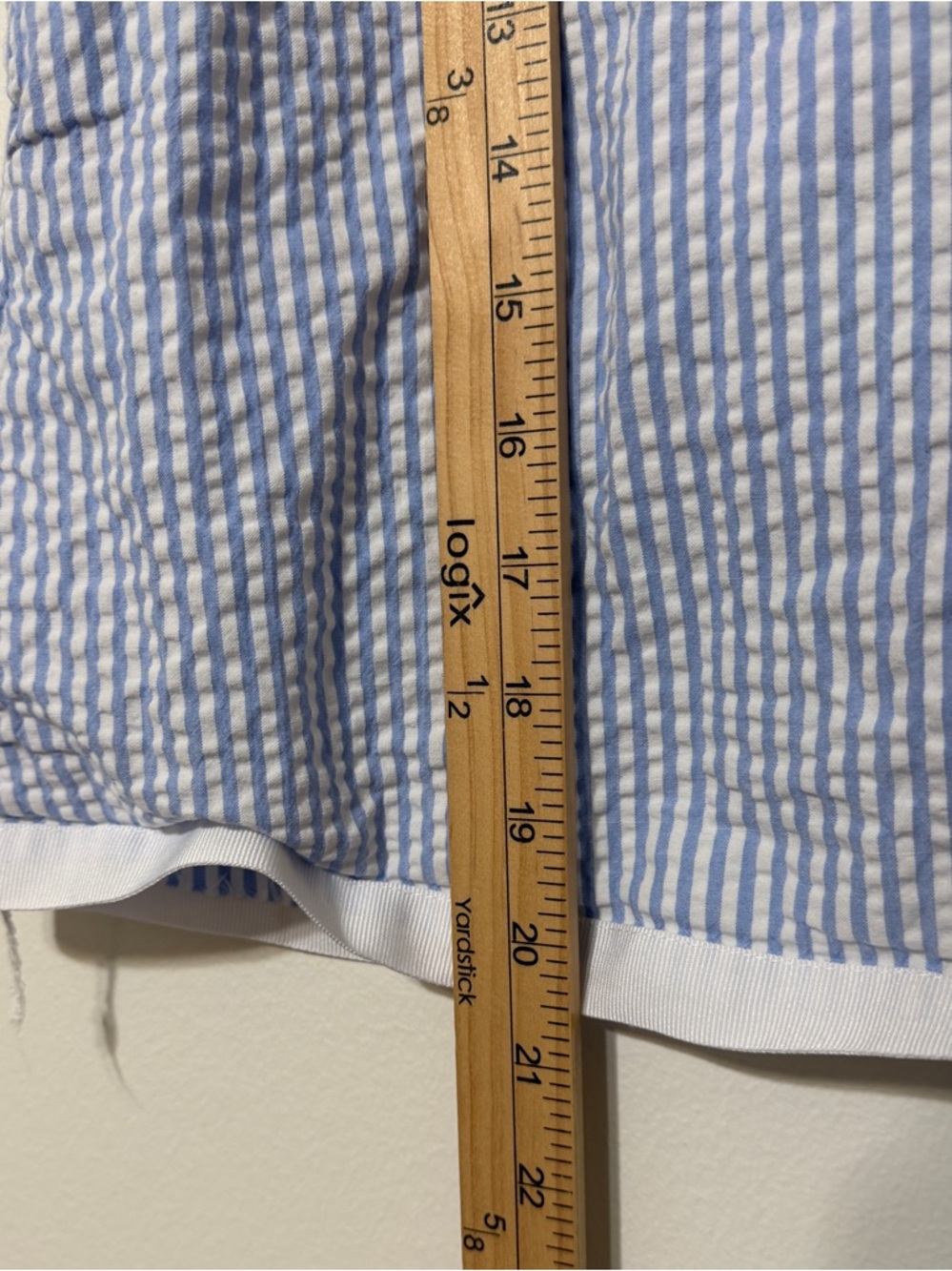 Classic Prep Striped Seersucker Dress 4T Embroidery Sailboat Petal Collar - Picture 10 of 10
